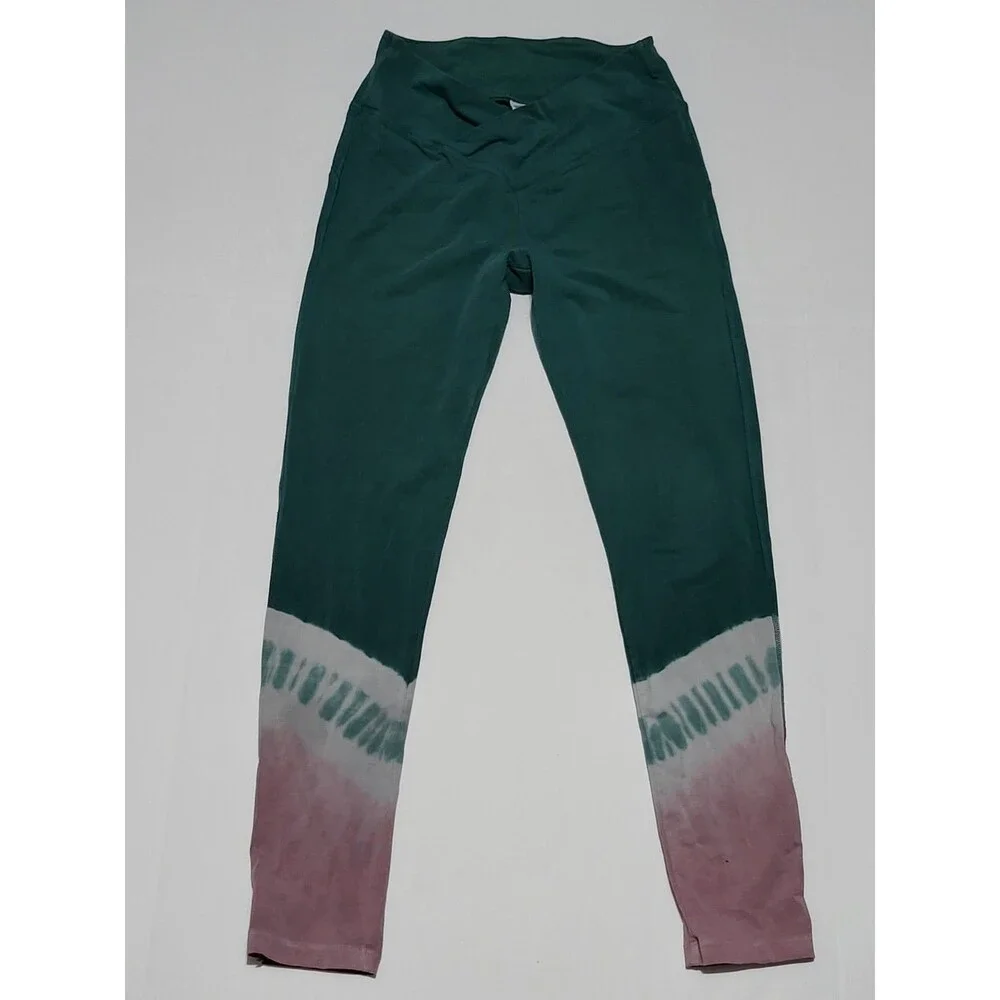 3) Pink/ Absolutely Fit  /Danskin  Tights Pink Green And Gray Size Youth Medium